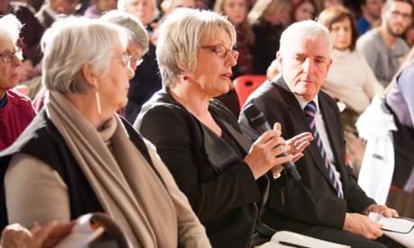 The audience ask questions at Guardian Live: Is there a future for the NHS? January 2014