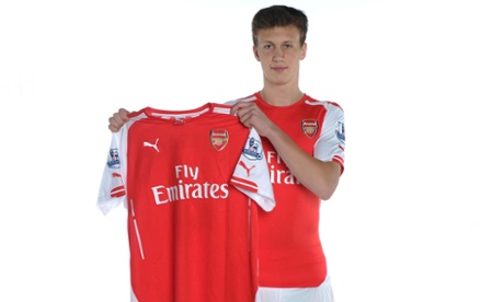 ST ALBANS, ENGLAND - JANUARY 19:  (EXCLUSIVE COVERAGE) Kystian Bielik of Arsenal attends a photoshoot at London Colney on January 19, 2015 in St Albans, England.  (Photo by David Price/Arsenal FC via Getty Images)Club SoccerFootballSoccer