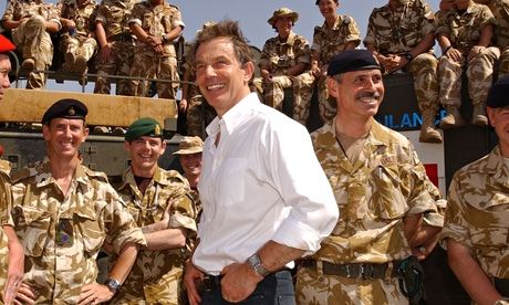 Tony Blair meets troops in Basra, Iraq in 2003