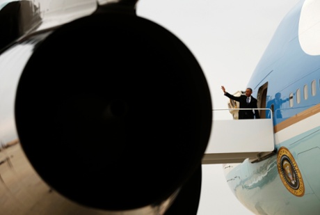 U.S. President Barack Obama boards Air Force One as he departs Joint Base Andrews in Washington January 21, 2015.