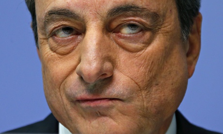 European Central Bank (ECB) president Mario Draghi addresses an ECB news conference in Frankfurt