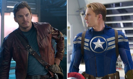 Chris Pratt as Star-Lord and Chris Evans as Captain America