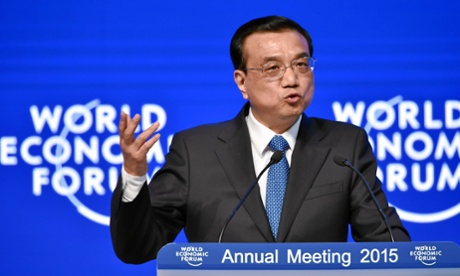 Chinese PremierLi Keqiang at the World Economic Forum in Davos.