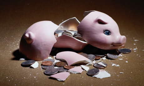 Broken piggy bank