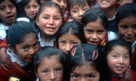 School children, Cusco Peru. Only half of Latin America's poorest 20% attend secondary school.