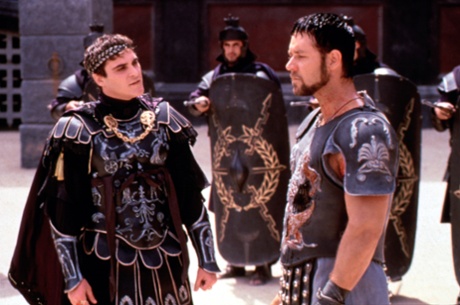 Phoenix with Russell Crowe in Gladiator.