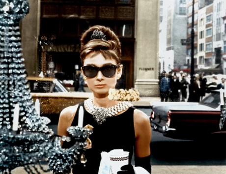 Audrey Hepburn in Breakfast at Tiffany's.