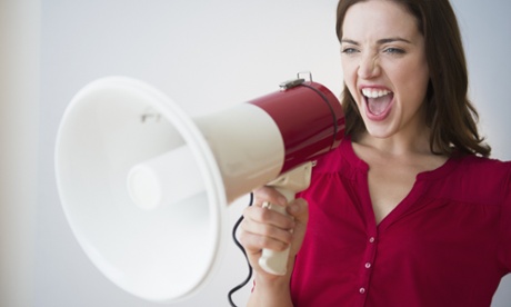 Woman with megaphone