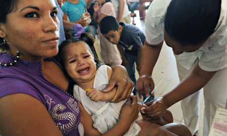 A nurse vaccinates a child in Managua, Nicaragua, as part of a Gavi project.