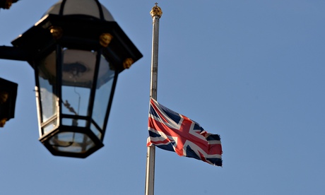 King Abdullah death flag half-mast Buckingham Palace