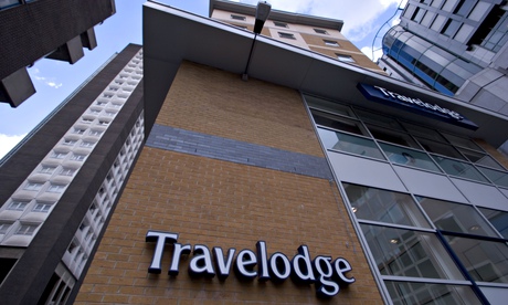 Travelodge sign in Spitalfields, east London