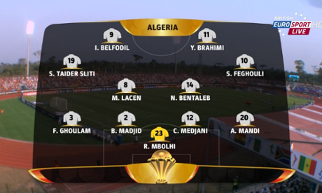 Algeria's team to play Ghana in the Africa Cup of Nations.