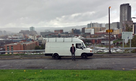Mike Hudson and van about to leave Sheffield in 2014.