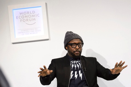Will.i.am, whose real name is William Adams, at the 45th WEF today.