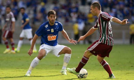 Lucas Silva, left, in action for Cruzeiro, will undergo a medical and be officially unveiled by Real Madrid early next week.