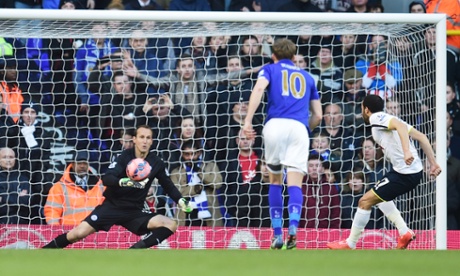 Andros Townsend sends Mark Schwarzer the wrong way to open the scoring.