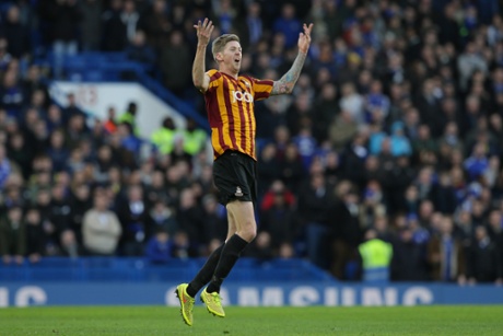 Stead is rather pleased with his strike.