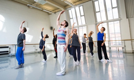 Dancers rehearse Rejoice In The Lamb which has its London premiere on 26 January 2015 at Sadler's Wells.
