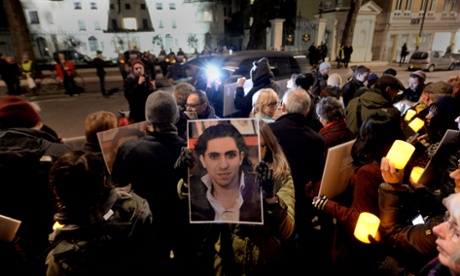 Protesters outside Saudi Arabia embassy