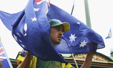 Mitchell 'Straya' Starc earlier today (Ryan Pierse/Getty Images)