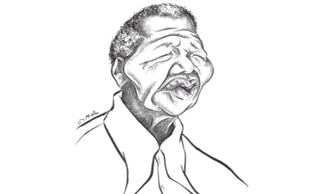 Guardian News & Media Archive - Nelson Mandela illustration by Nicola Jennings