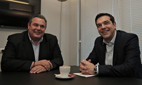 Panos Kammenos (left) and Alexis Tsipras