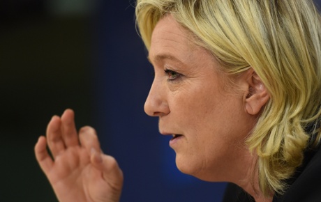 French European deputy and president of France's National Front party Marine Le Pen.