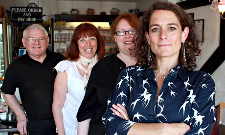 Stirring it up … Alex Polizzi (front) with the Messers in Alex Polizzi: The Fixer. Photograph: BBC/T