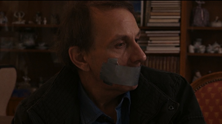 FFF: new releases: FFF: man with tape over his mouth in The Kidnapping of Michel Houellebecq