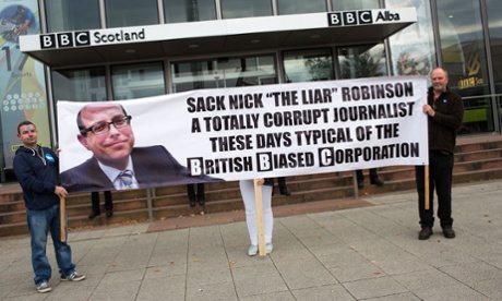Protest outside BBC Scotland