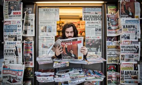 Newsstand in Athens the day after the election