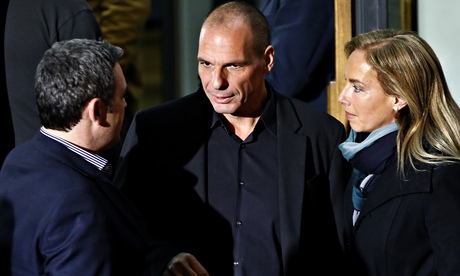 Greek finance minister Yanis Varoufakis (centre)
