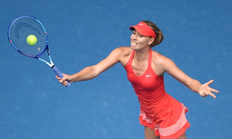 Maria Sharapova has takent the first set against Eugenie Bouchard (William West/AFP/Getty Images)