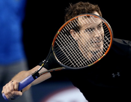 Andy Murray returns to Nick Kyrgios on his way to winning the first set.