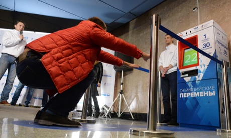 Russian man squatting