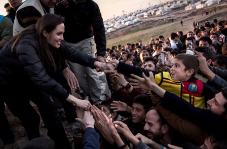 UN special envoy Angelina Jolie in Dohuk, Iraq.