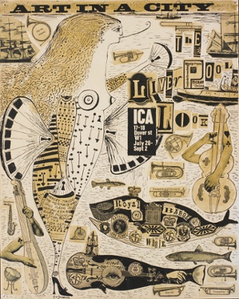 Poster by surrealist George Jardine for the Art in the City exhibition at the ICA, London, in 1967.