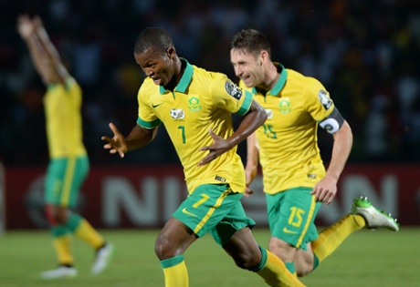 Mandla Masango rightly celebrates his quality finish.