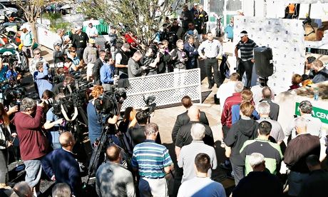 Robert Allenby faces the media in Phoenix