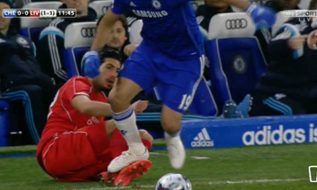 Diego Costa's stamp on Emre Can.