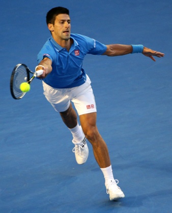 Djokovic, forehand return.