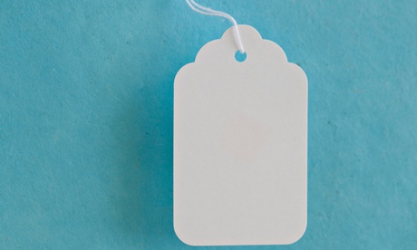 A white blank price tag