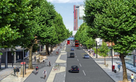 East West Cycle Superhighway plan on Blackfriar road