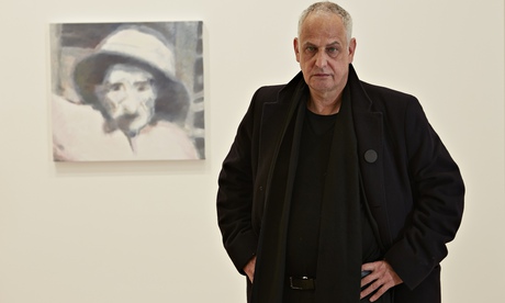 Luc Tuymans with his portrait of Issei Sagawa.