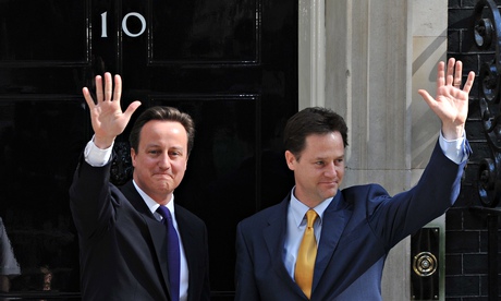 David Cameron meets Nick Clegg at Downing Street