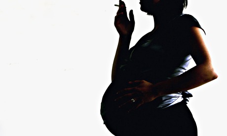 Pregnant woman smoking