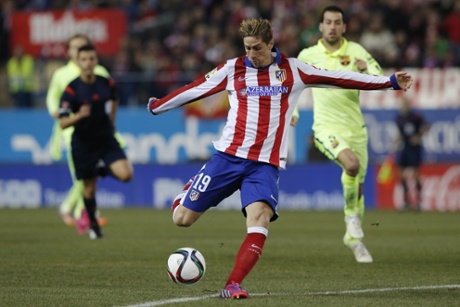 Fernando Torres fires Atletico Madrid into the lead after just one minute’s play.