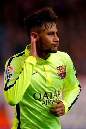 Neymar celebrates.