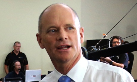 Queensland Premier Campbell Newman (left) during during the first leaders’ debate of the Queensland State Election. 