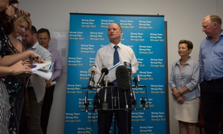 Queensland Premier Campbell Newman speaks at a news conference in Cairns.